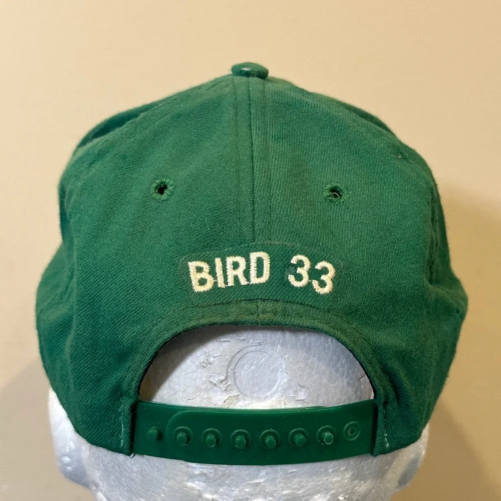 Vintage Boston Celtics Larry Bird 33 Snapback Hat Green NBA Basketball Cap